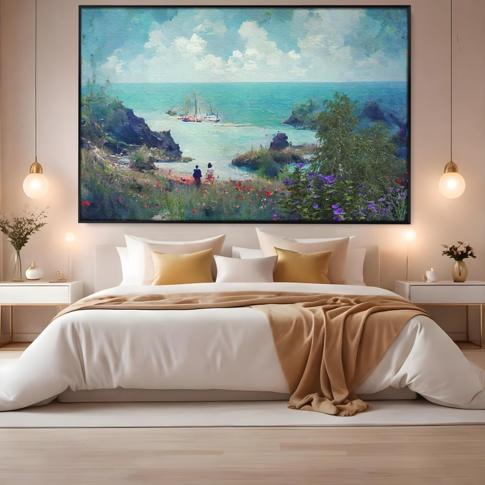 Tablou Canvas Premium LuxCanva® A1292, Blue Sky, Living, Vara, Cer, Oameni, Mare, Dormitor, Culori Vibrante