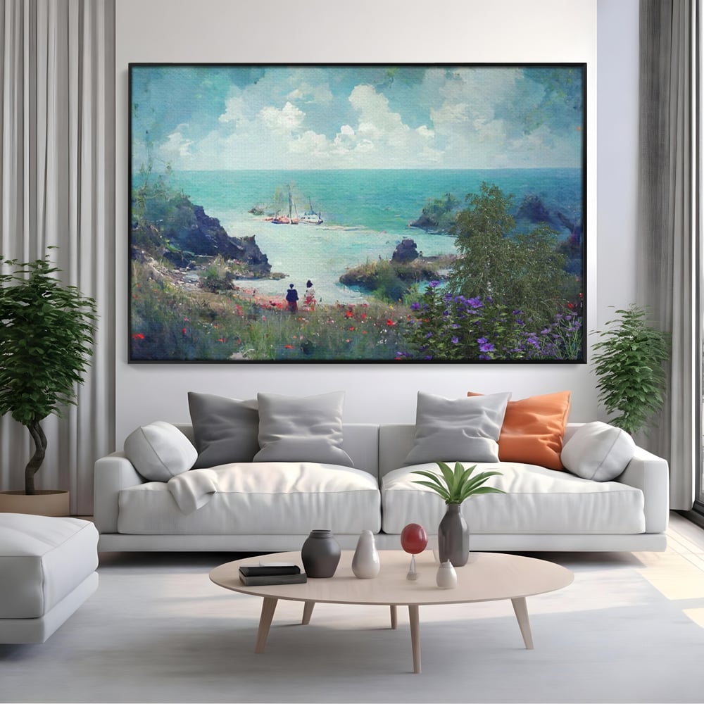 Tablou Canvas Premium LuxCanva® A1292, Blue Sky, Living, Vara, Cer, Oameni, Mare, Dormitor, Culori Vibrante