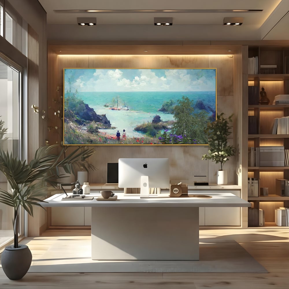Tablou Canvas Premium LuxCanva® A1292, Blue Sky, Living, Vara, Cer, Oameni, Mare, Dormitor, Culori Vibrante
