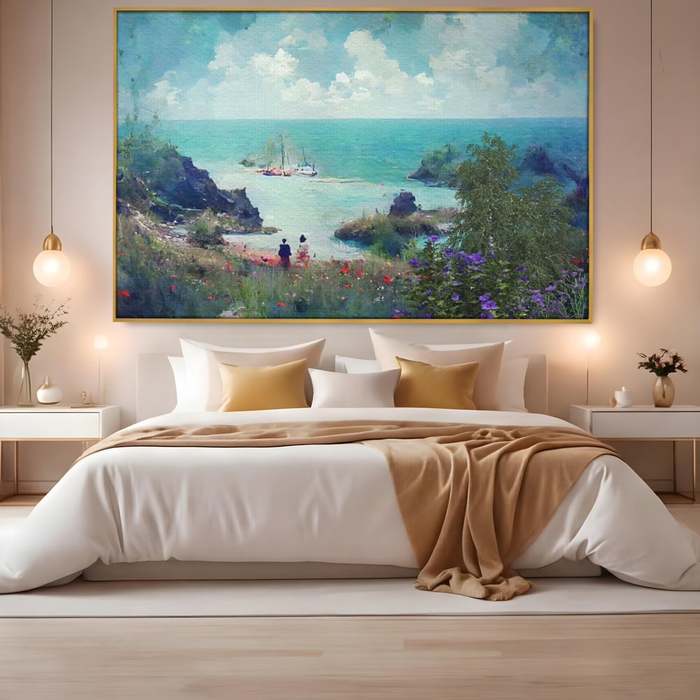 Tablou Canvas Premium LuxCanva® A1292, Blue Sky, Living, Vara, Cer, Oameni, Mare, Dormitor, Culori Vibrante