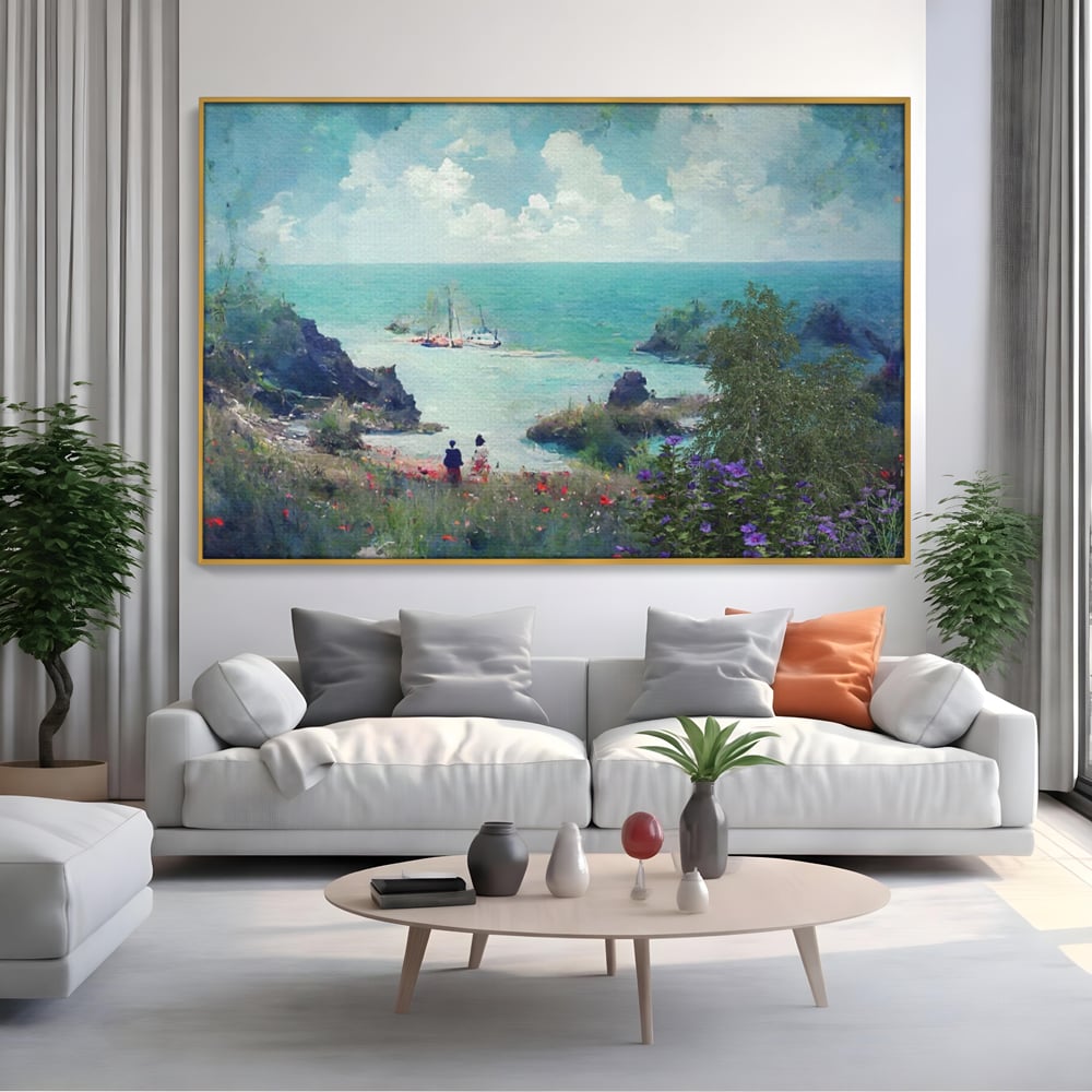 Tablou Canvas Premium LuxCanva® A1292, Blue Sky, Living, Vara, Cer, Oameni, Mare, Dormitor, Culori Vibrante