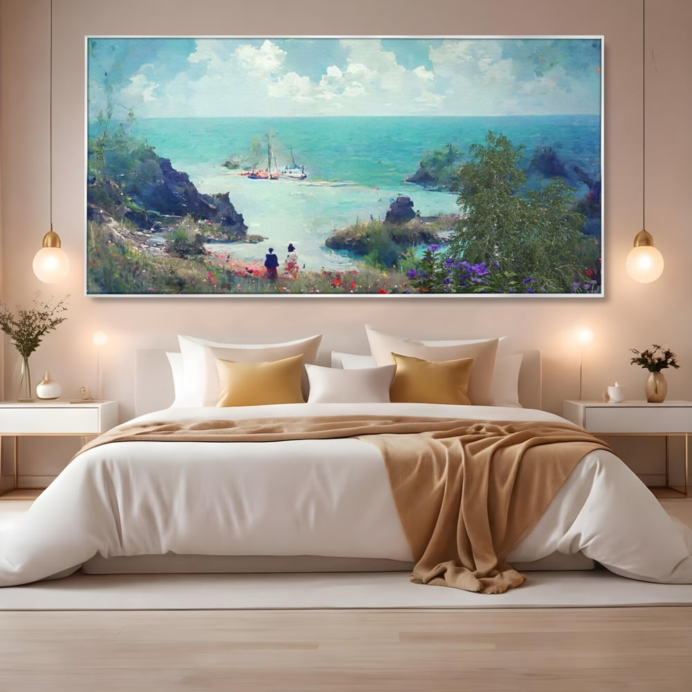 Tablou Canvas Premium LuxCanva® A1292, Blue Sky, Living, Vara, Cer, Oameni, Mare, Dormitor, Culori Vibrante