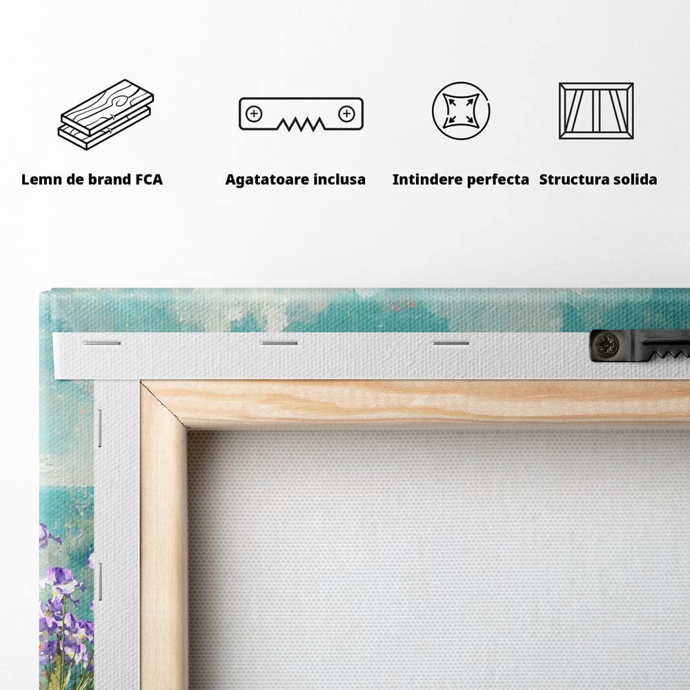 Tablou Canvas Premium LuxCanva® A1294, Flowers, Living, Mare, Plaja, Maci, Flori Violet, Dormitor, Culori Vibrante