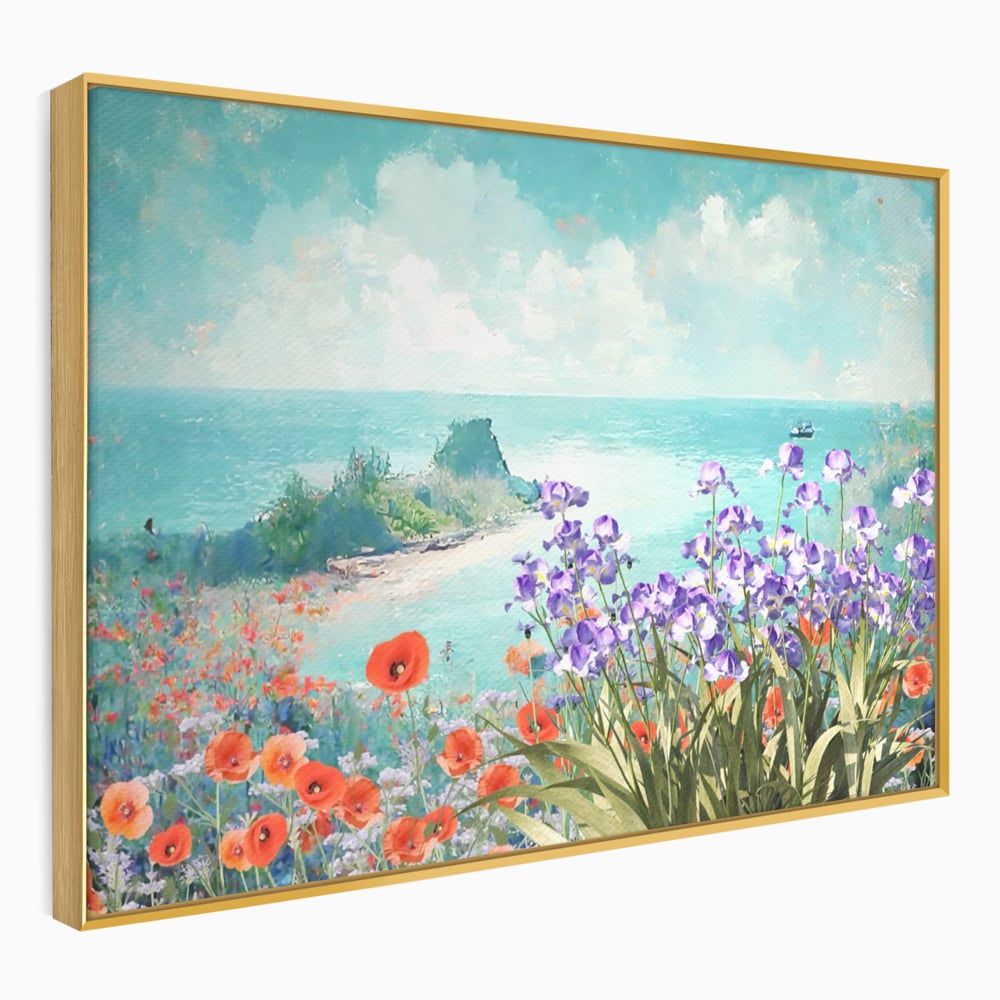 Tablou Canvas Premium LuxCanva® A1294, Flowers, Living, Mare, Plaja, Maci, Flori Violet, Dormitor, Culori Vibrante
