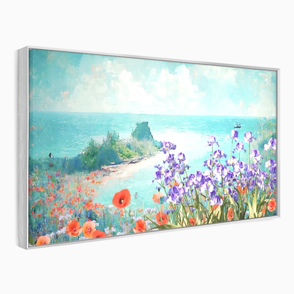 Tablou Canvas Premium LuxCanva® A1294, Flowers, Living, Mare, Plaja, Maci, Flori Violet, Dormitor, Culori Vibrante