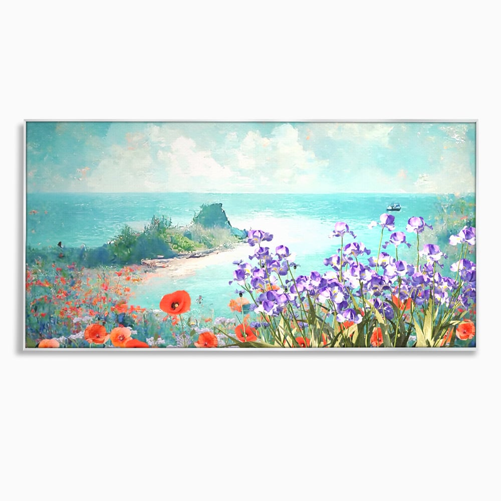 Tablou Canvas Premium LuxCanva® A1294, Flowers, Living, Mare, Plaja, Maci, Flori Violet, Dormitor, Culori Vibrante