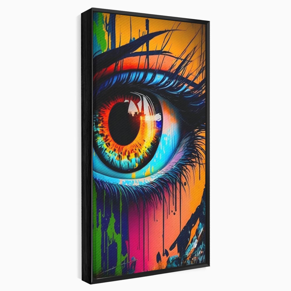 Tablou Canvas Premium LuxCanva® A1296, Colorful Eye, Living, Ochi, Multicolor, Graffiti, Dormitor, Culori Vibrante