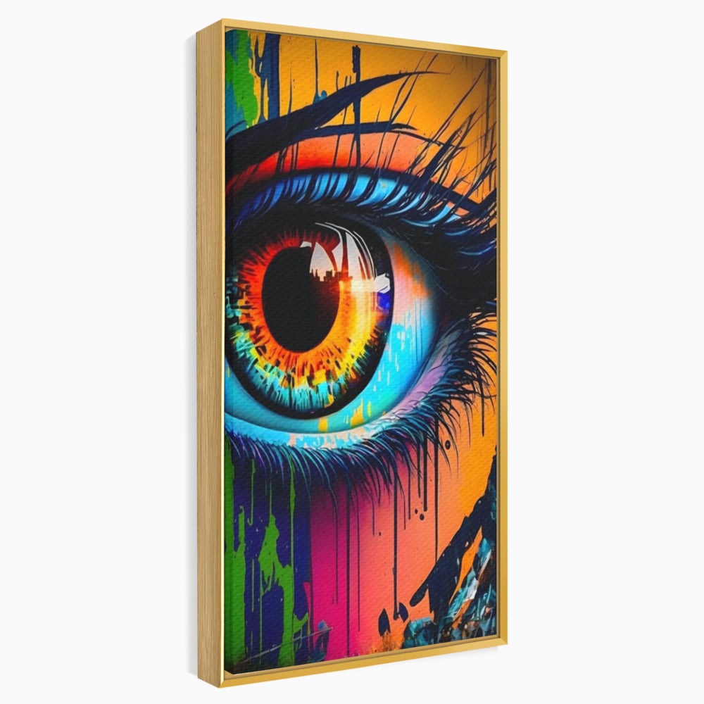 Tablou Canvas Premium LuxCanva® A1296, Colorful Eye, Living, Ochi, Multicolor, Graffiti, Dormitor, Culori Vibrante
