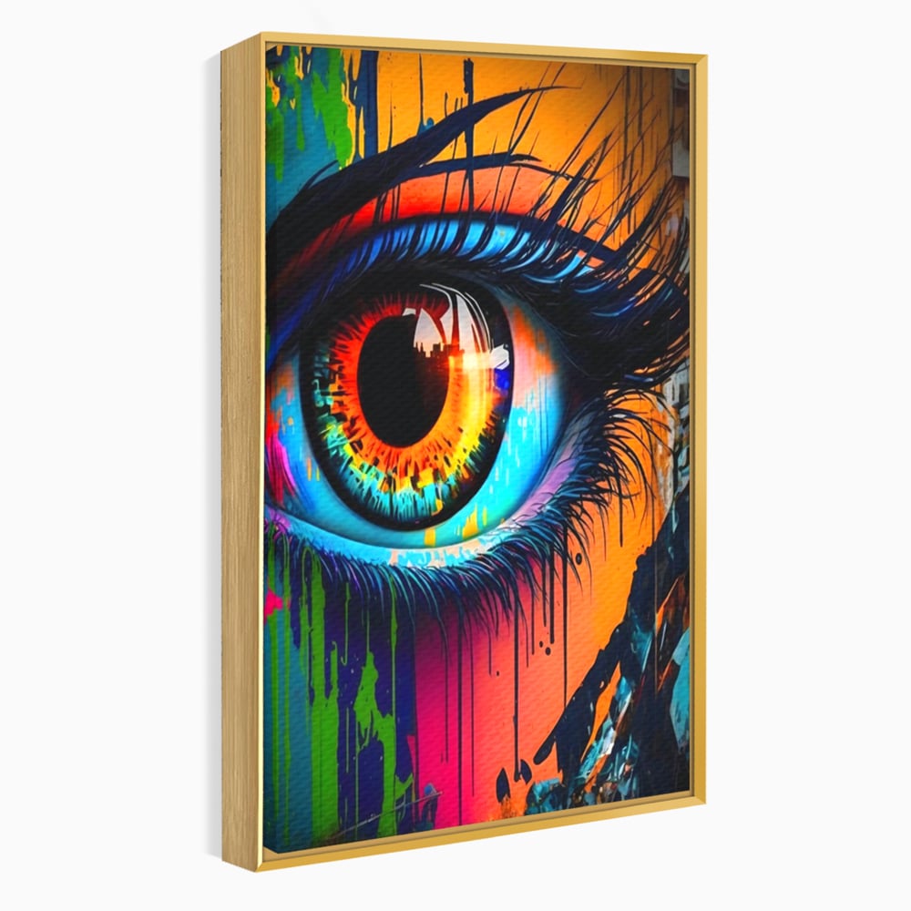 Tablou Canvas Premium LuxCanva® A1296, Colorful Eye, Living, Ochi, Multicolor, Graffiti, Dormitor, Culori Vibrante