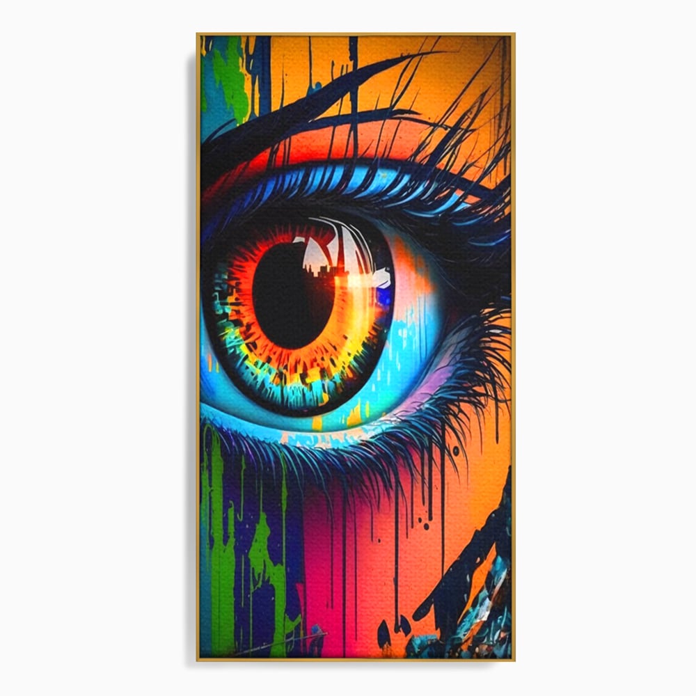 Tablou Canvas Premium LuxCanva® A1296, Colorful Eye, Living, Ochi, Multicolor, Graffiti, Dormitor, Culori Vibrante