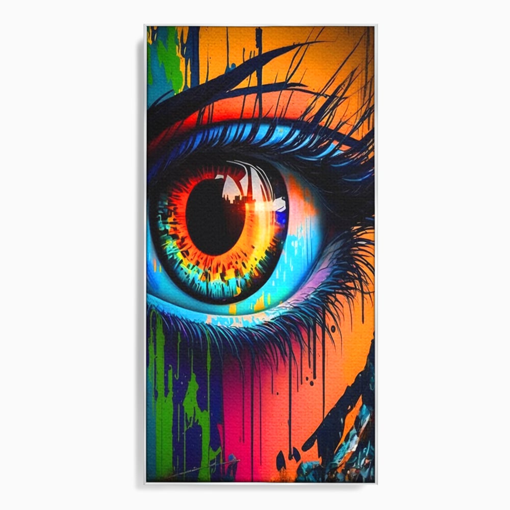 Tablou Canvas Premium LuxCanva® A1296, Colorful Eye, Living, Ochi, Multicolor, Graffiti, Dormitor, Culori Vibrante