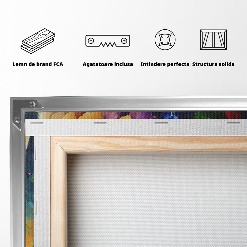Tablou Canvas Premium LuxCanva® A1300, Balonul Colorat, Living, Oameni, Balon Cu Aer Cald, Plimbare, Dormitor, Culori Vibrante