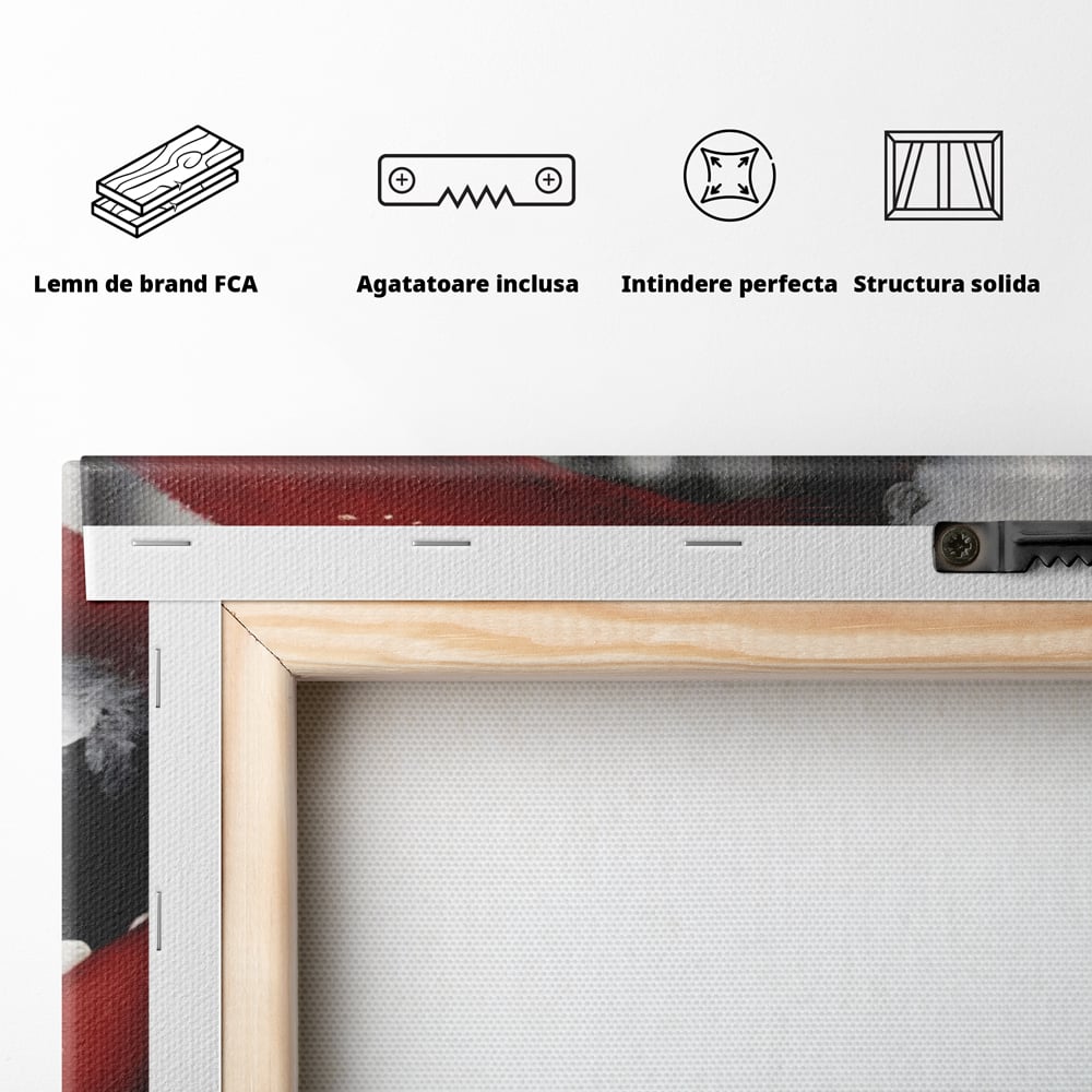 Tablou Canvas Premium LuxCanva® A1301, Dollar Cigarette, Living, Buze Rosii, Femeie, Fum, Cash, Dressing, Culori Vibrante