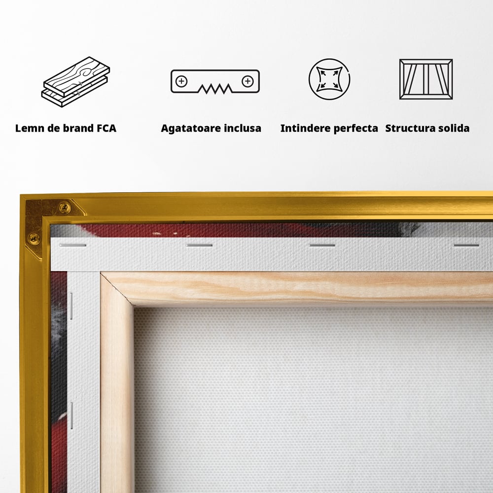 Tablou Canvas Premium LuxCanva® A1301, Dollar Cigarette, Living, Buze Rosii, Femeie, Fum, Cash, Dressing, Culori Vibrante
