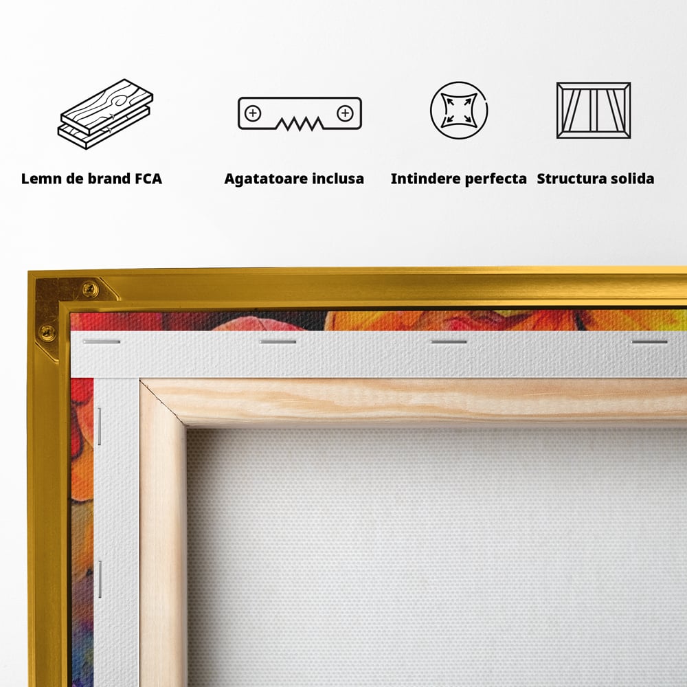 Tablou Canvas Premium LuxCanva® A1302, Flowers In Hair, Living, Fata, Flori Colorate, Arta, Zambet, Dormitor, Culori Vibrante