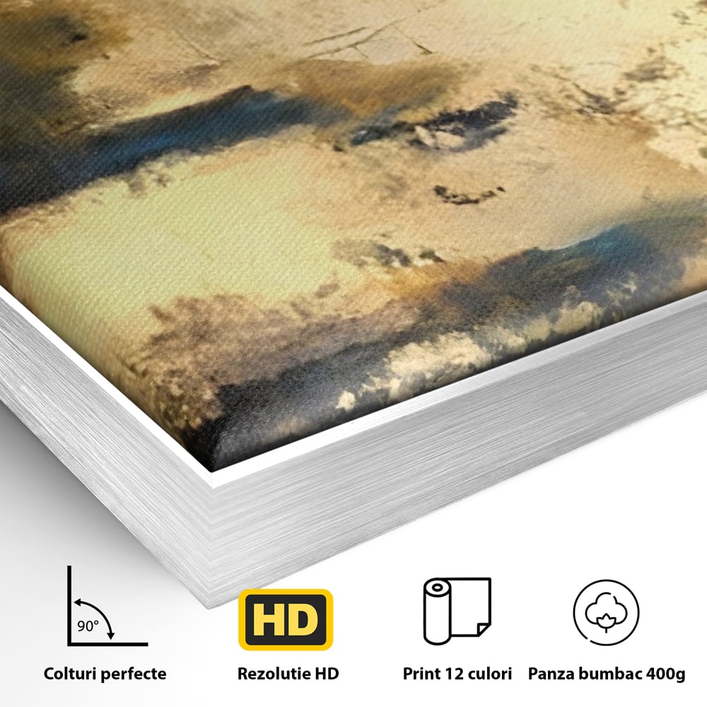 Tablou Canvas Premium LuxCanva® A1303, Abstract Gold, Living, Auriu, Abstract, Albastru, Dormitor, Culori Vibrante
