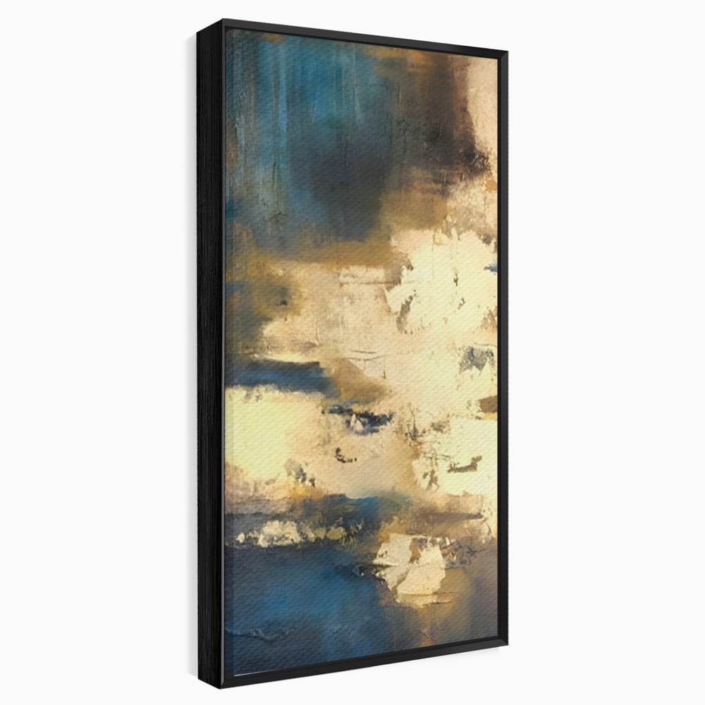 Tablou Canvas Premium LuxCanva® A1303, Abstract Gold, Living, Auriu, Abstract, Albastru, Dormitor, Culori Vibrante