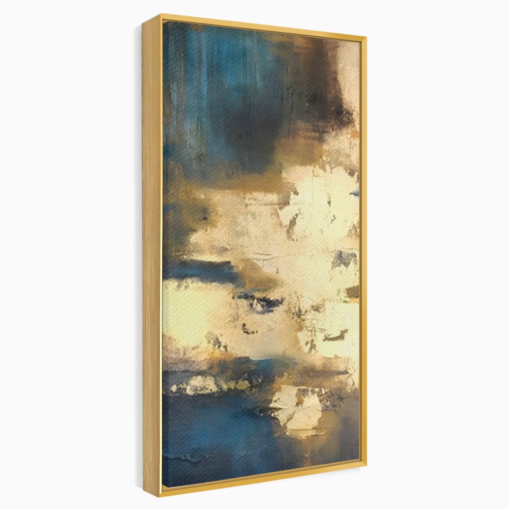 Tablou Canvas Premium LuxCanva® A1303, Abstract Gold, Living, Auriu, Abstract, Albastru, Dormitor, Culori Vibrante