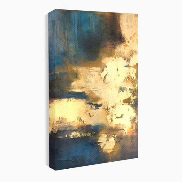 Tablou Canvas Premium LuxCanva® A1303, Abstract Gold, Living, Auriu, Abstract, Albastru, Dormitor, Culori Vibrante