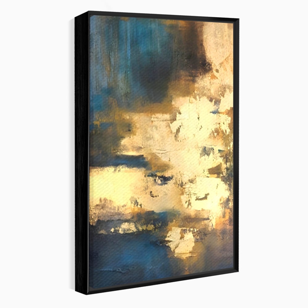 Tablou Canvas Premium LuxCanva® A1303, Abstract Gold, Living, Auriu, Abstract, Albastru, Dormitor, Culori Vibrante