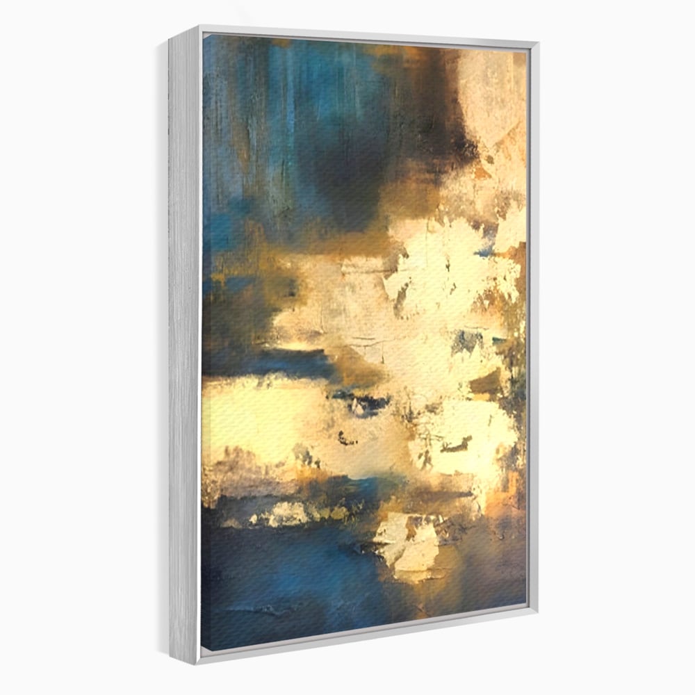 Tablou Canvas Premium LuxCanva® A1303, Abstract Gold, Living, Auriu, Abstract, Albastru, Dormitor, Culori Vibrante