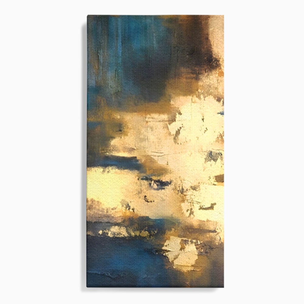 Tablou Canvas Premium LuxCanva® A1303, Abstract Gold, Living, Auriu, Abstract, Albastru, Dormitor, Culori Vibrante