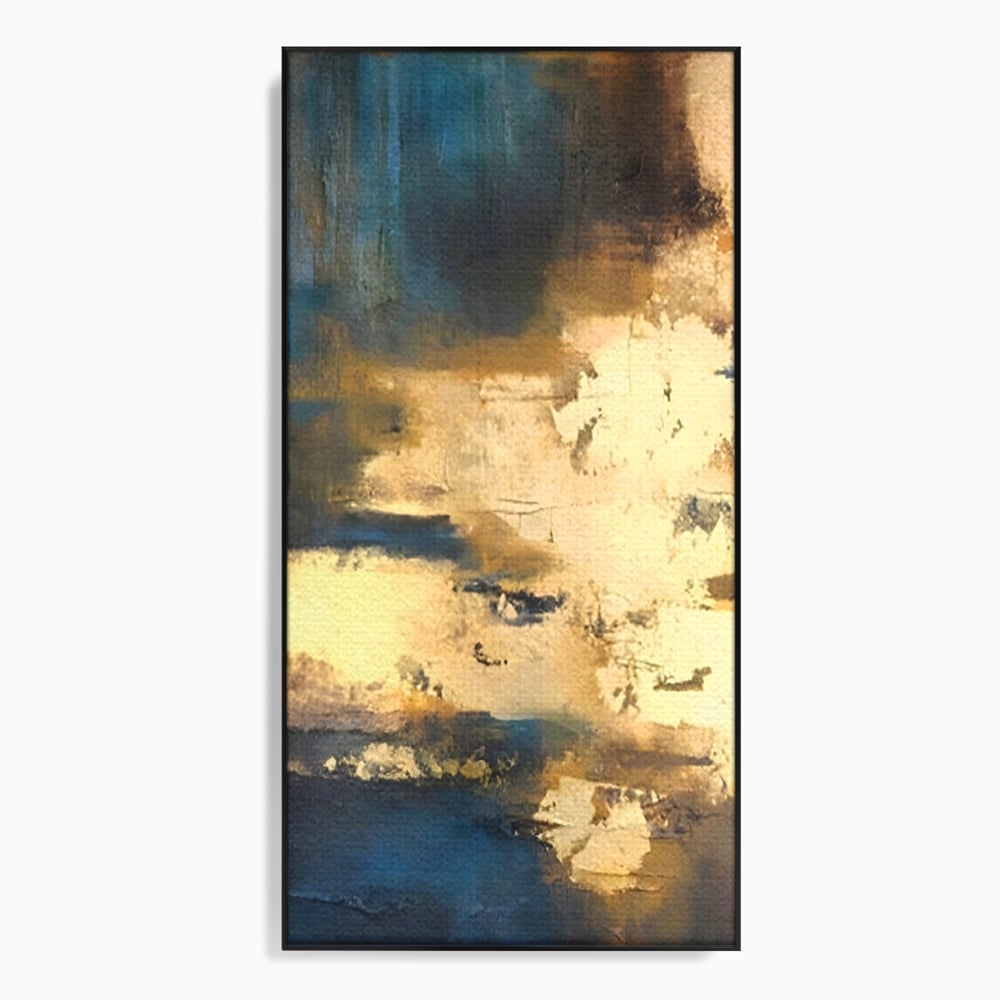 Tablou Canvas Premium LuxCanva® A1303, Abstract Gold, Living, Auriu, Abstract, Albastru, Dormitor, Culori Vibrante