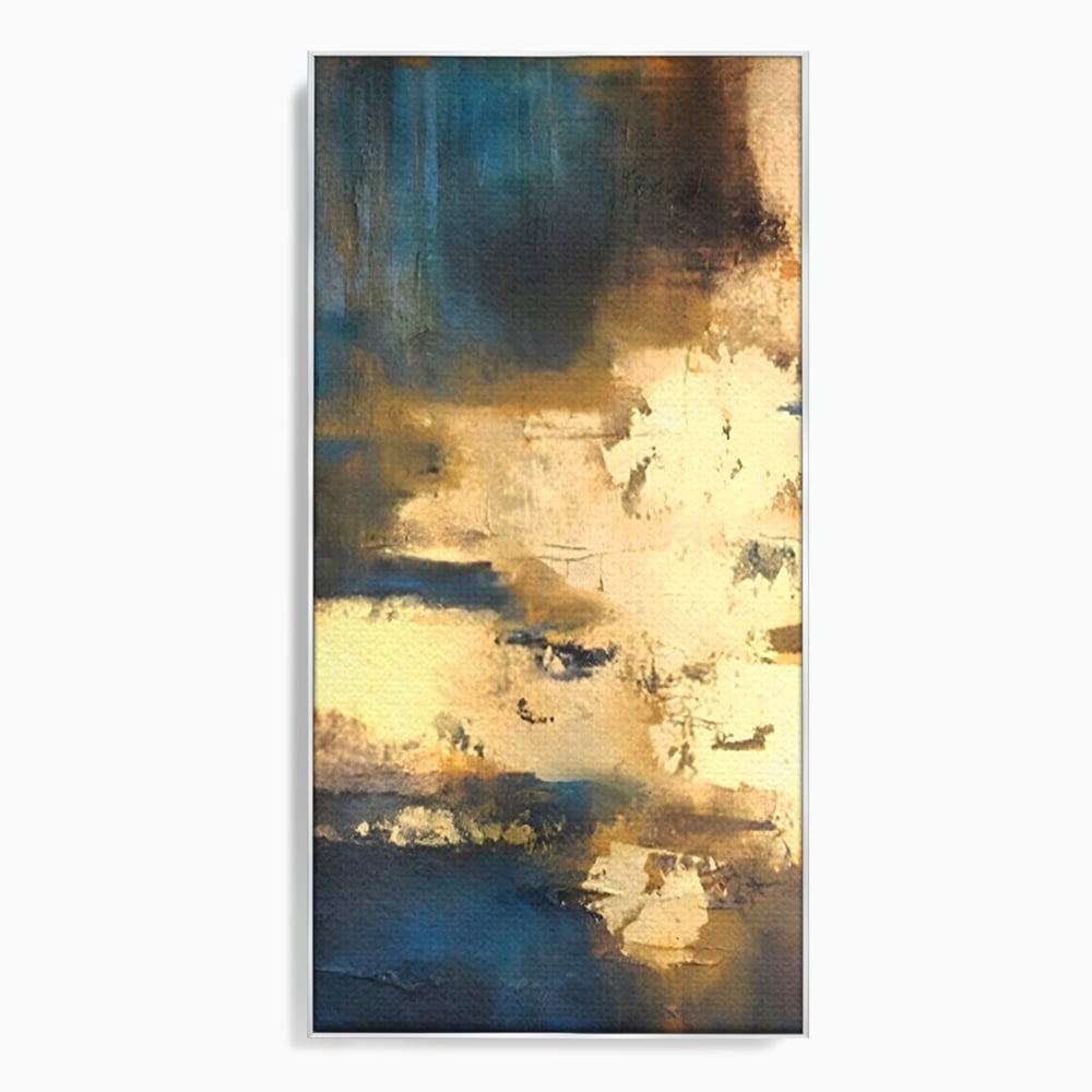 Tablou Canvas Premium LuxCanva® A1303, Abstract Gold, Living, Auriu, Abstract, Albastru, Dormitor, Culori Vibrante