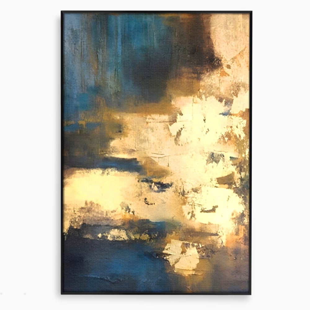 Tablou Canvas Premium LuxCanva® A1303, Abstract Gold, Living, Auriu, Abstract, Albastru, Dormitor, Culori Vibrante