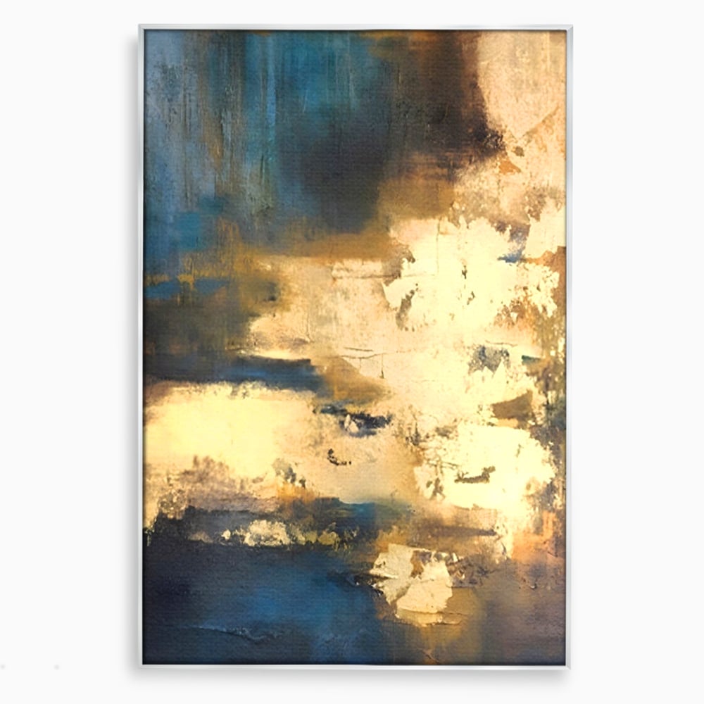 Tablou Canvas Premium LuxCanva® A1303, Abstract Gold, Living, Auriu, Abstract, Albastru, Dormitor, Culori Vibrante