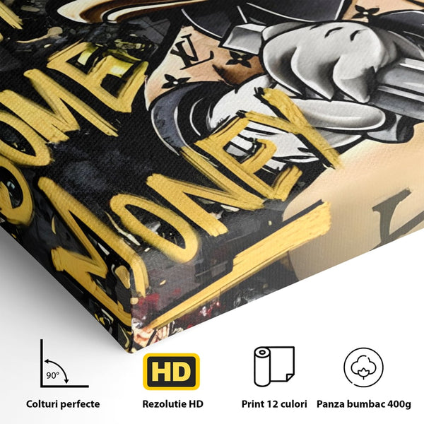 Tablou Canvas Premium LuxCanva® A1305, Let's Hunt!, Living, Scrooge Duck, Desene Animate, Money, Dormitor, Culori Vibrante