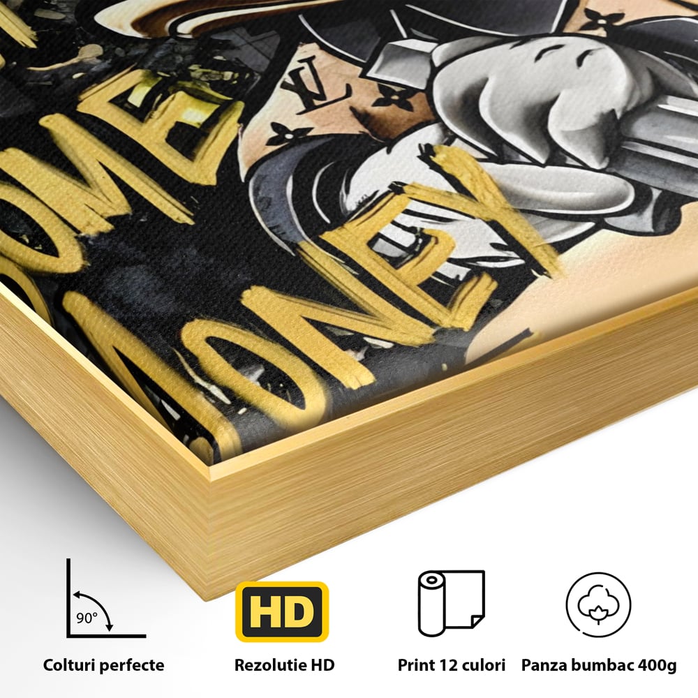 Tablou Canvas Premium LuxCanva® A1305, Let's Hunt!, Living, Scrooge Duck, Desene Animate, Money, Dormitor, Culori Vibrante