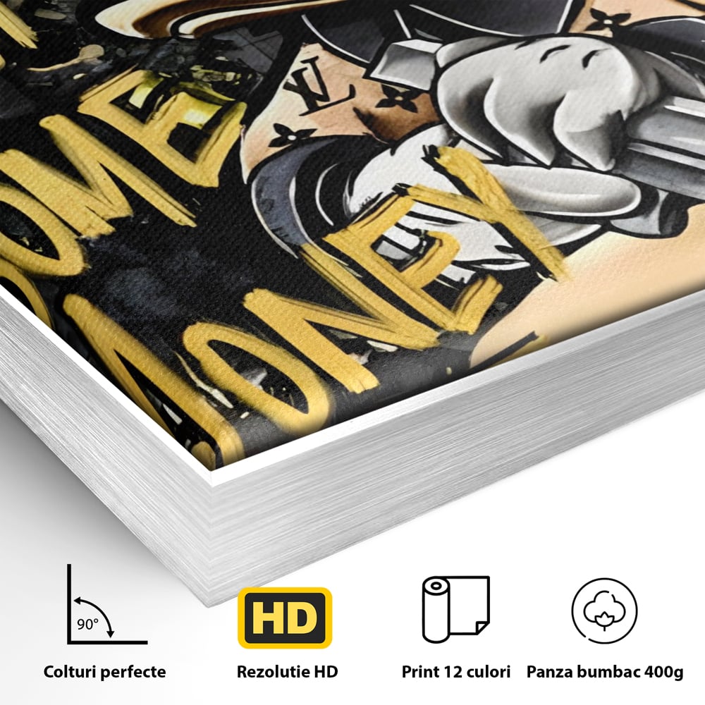 Tablou Canvas Premium LuxCanva® A1305, Let's Hunt!, Living, Scrooge Duck, Desene Animate, Money, Dormitor, Culori Vibrante