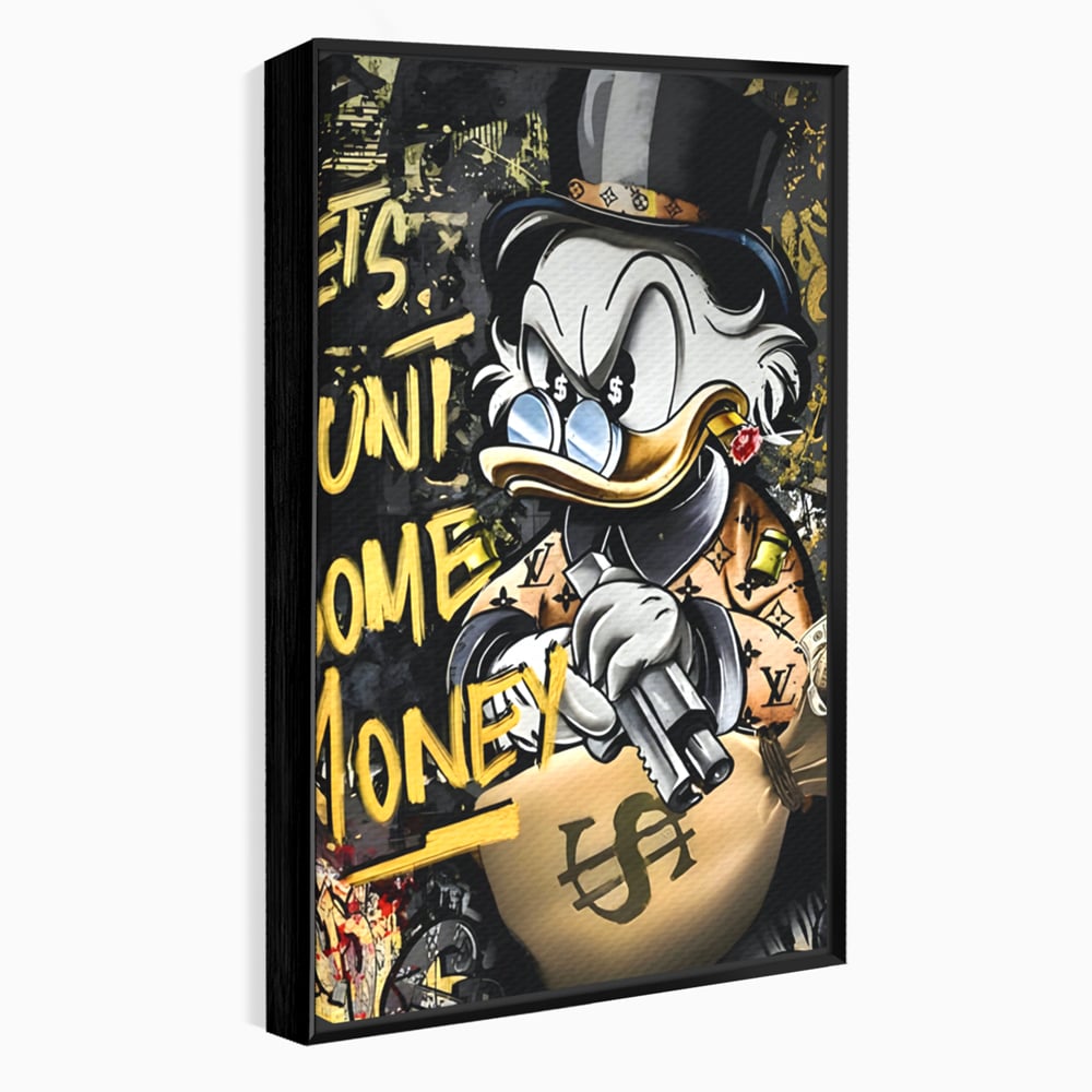Tablou Canvas Premium LuxCanva® A1305, Let's Hunt!, Living, Scrooge Duck, Desene Animate, Money, Dormitor, Culori Vibrante