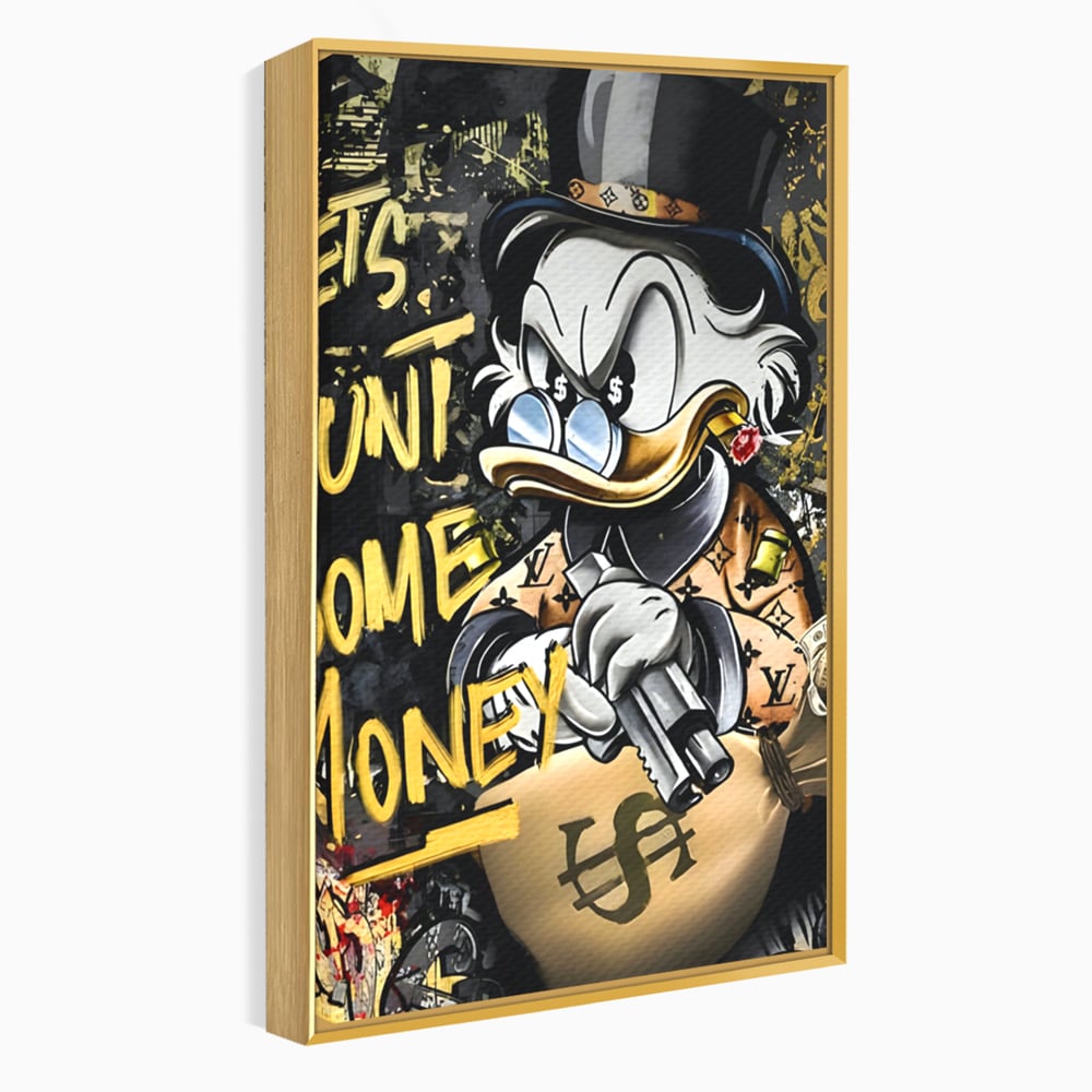 Tablou Canvas Premium LuxCanva® A1305, Let's Hunt!, Living, Scrooge Duck, Desene Animate, Money, Dormitor, Culori Vibrante