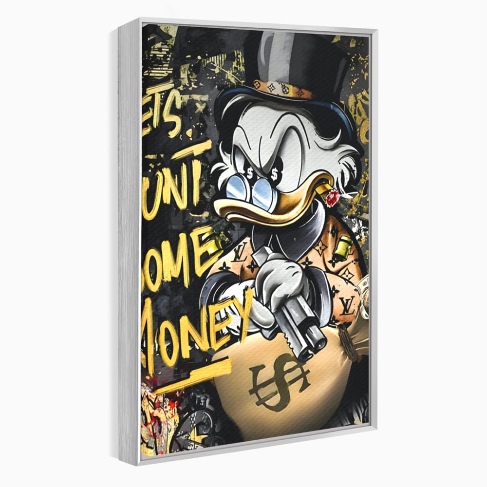 Tablou Canvas Premium LuxCanva® A1305, Let's Hunt!, Living, Scrooge Duck, Desene Animate, Money, Dormitor, Culori Vibrante
