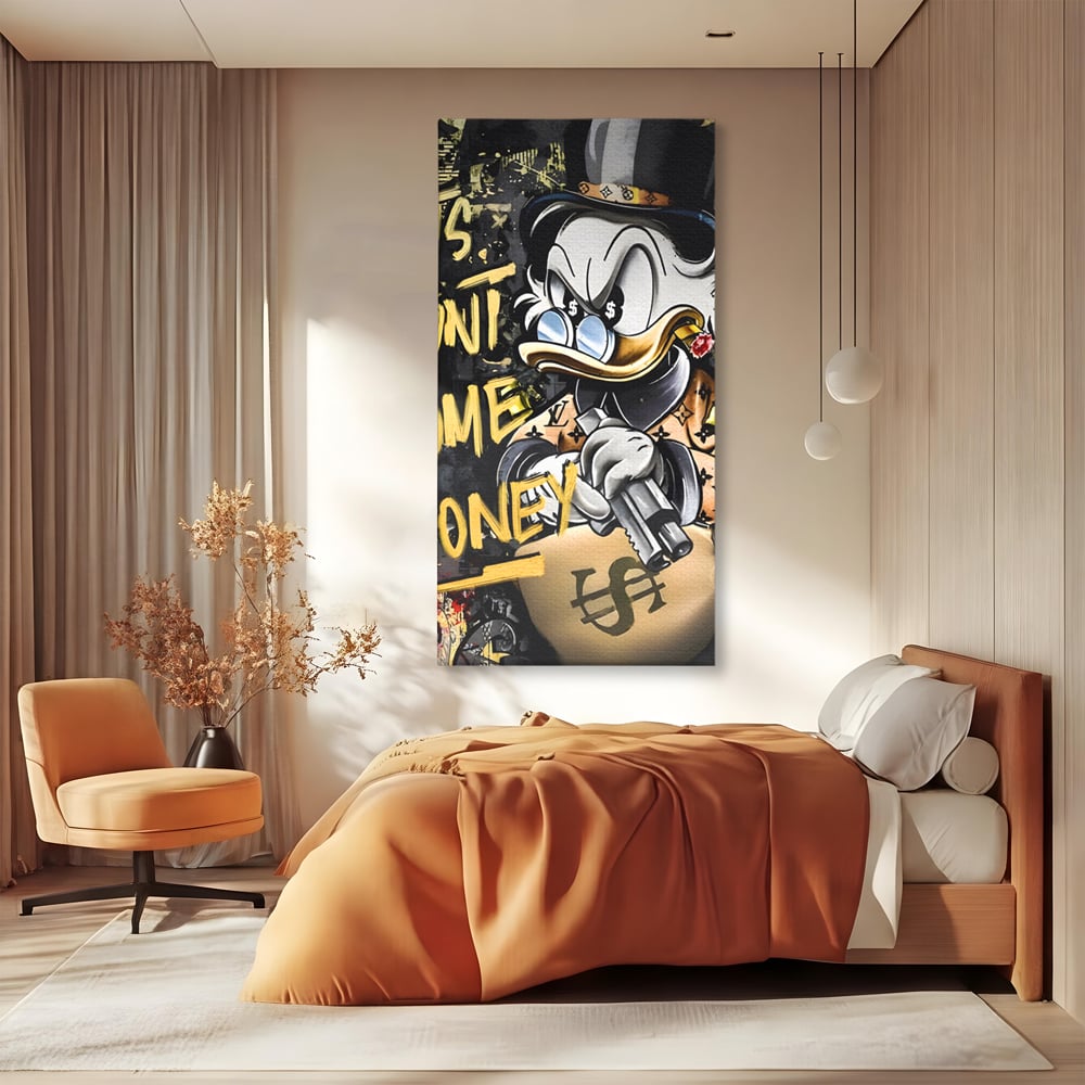 Tablou Canvas Premium LuxCanva® A1305, Let's Hunt!, Living, Scrooge Duck, Desene Animate, Money, Dormitor, Culori Vibrante