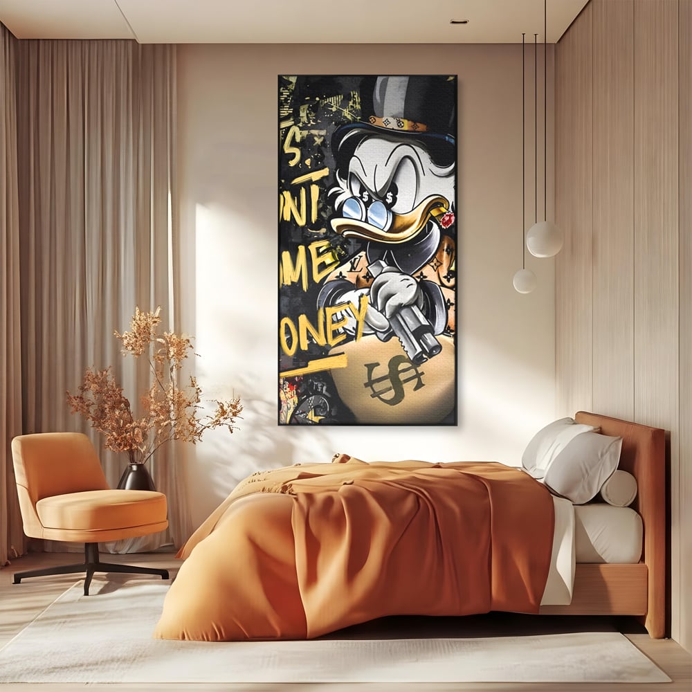 Tablou Canvas Premium LuxCanva® A1305, Let's Hunt!, Living, Scrooge Duck, Desene Animate, Money, Dormitor, Culori Vibrante