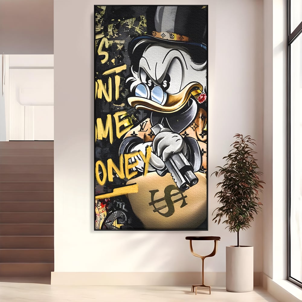 Tablou Canvas Premium LuxCanva® A1305, Let's Hunt!, Living, Scrooge Duck, Desene Animate, Money, Dormitor, Culori Vibrante