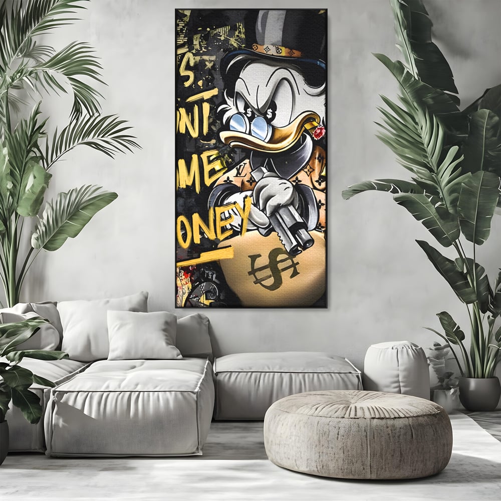 Tablou Canvas Premium LuxCanva® A1305, Let's Hunt!, Living, Scrooge Duck, Desene Animate, Money, Dormitor, Culori Vibrante