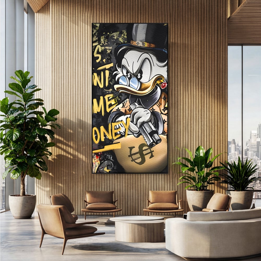 Tablou Canvas Premium LuxCanva® A1305, Let's Hunt!, Living, Scrooge Duck, Desene Animate, Money, Dormitor, Culori Vibrante
