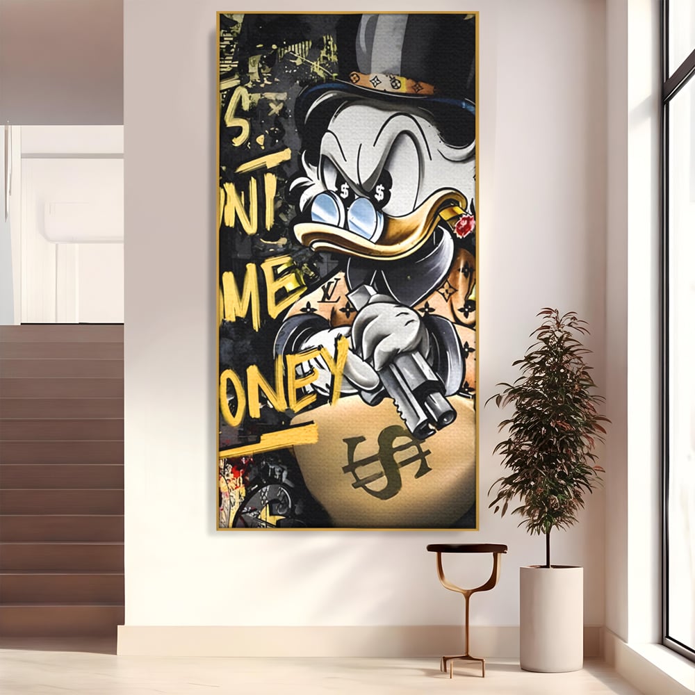Tablou Canvas Premium LuxCanva® A1305, Let's Hunt!, Living, Scrooge Duck, Desene Animate, Money, Dormitor, Culori Vibrante