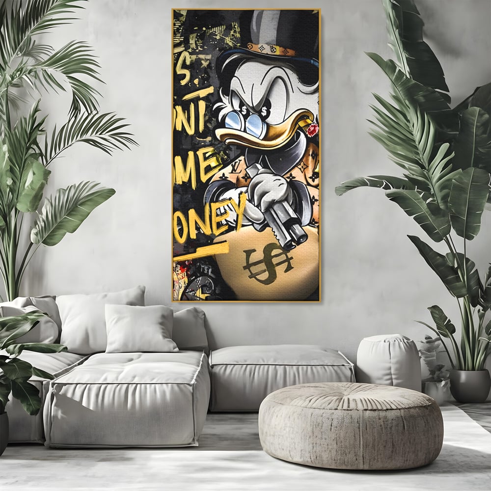 Tablou Canvas Premium LuxCanva® A1305, Let's Hunt!, Living, Scrooge Duck, Desene Animate, Money, Dormitor, Culori Vibrante