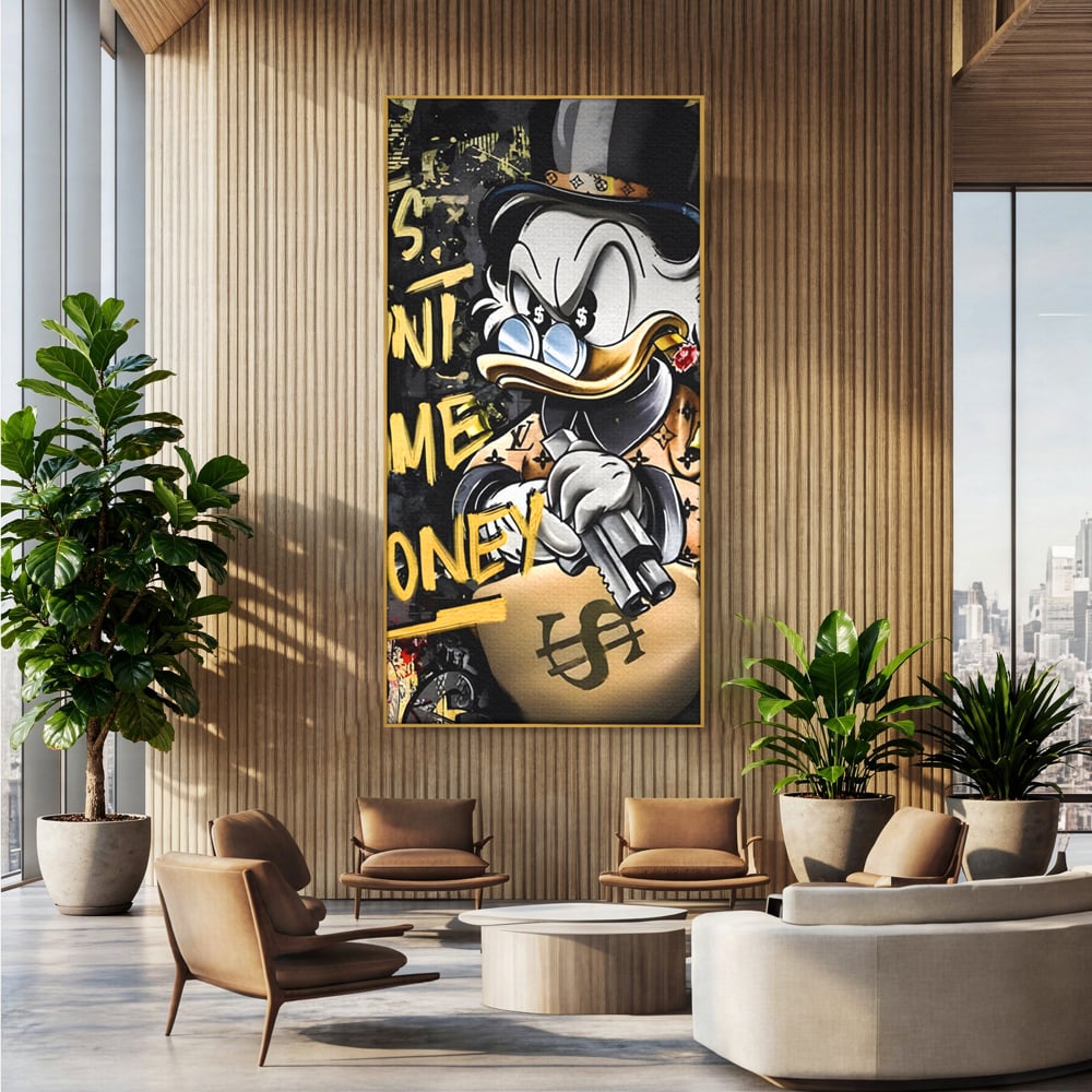 Tablou Canvas Premium LuxCanva® A1305, Let's Hunt!, Living, Scrooge Duck, Desene Animate, Money, Dormitor, Culori Vibrante