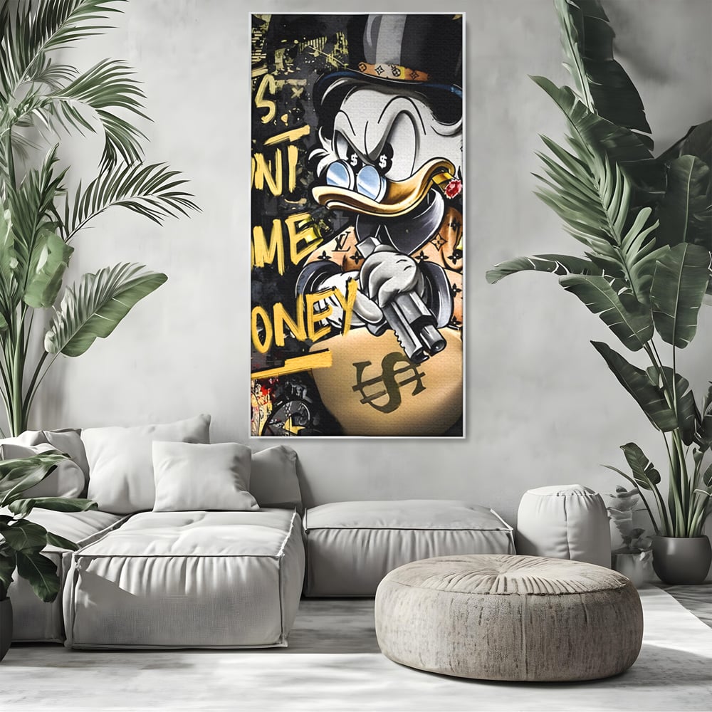 Tablou Canvas Premium LuxCanva® A1305, Let's Hunt!, Living, Scrooge Duck, Desene Animate, Money, Dormitor, Culori Vibrante