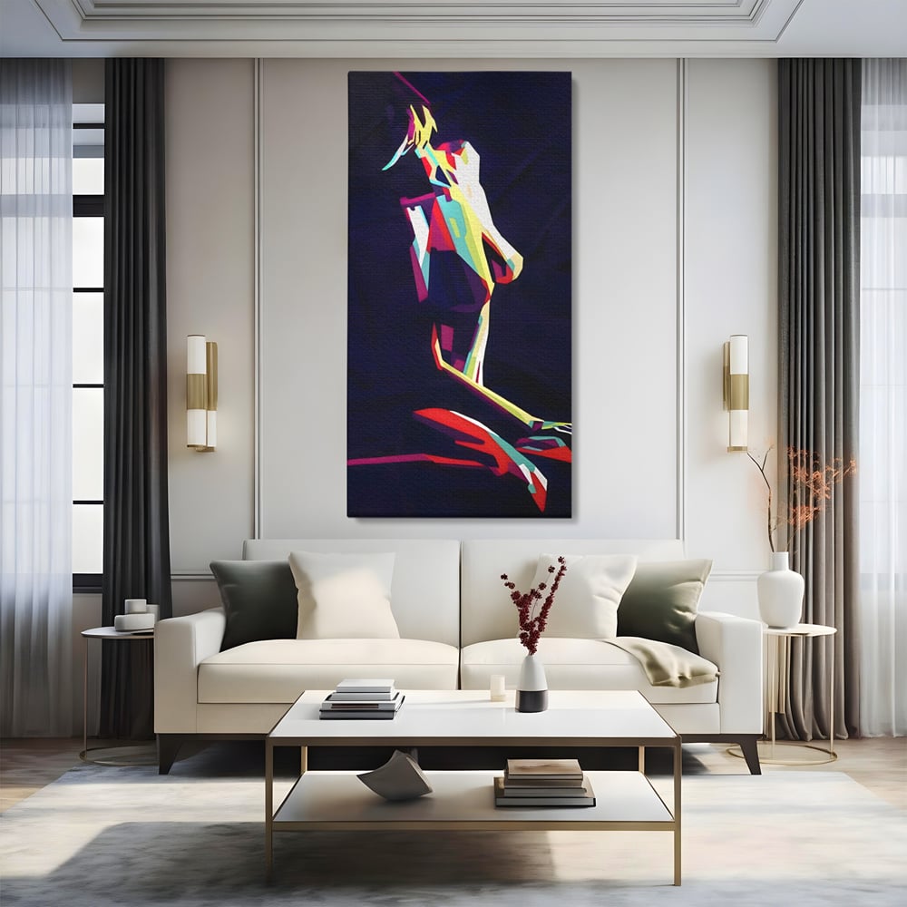 Tablou Canvas Premium LuxCanva® A1308, Abstract Nude , Femeie, Senzual, Trup, Dormitor, Culori Vibrante