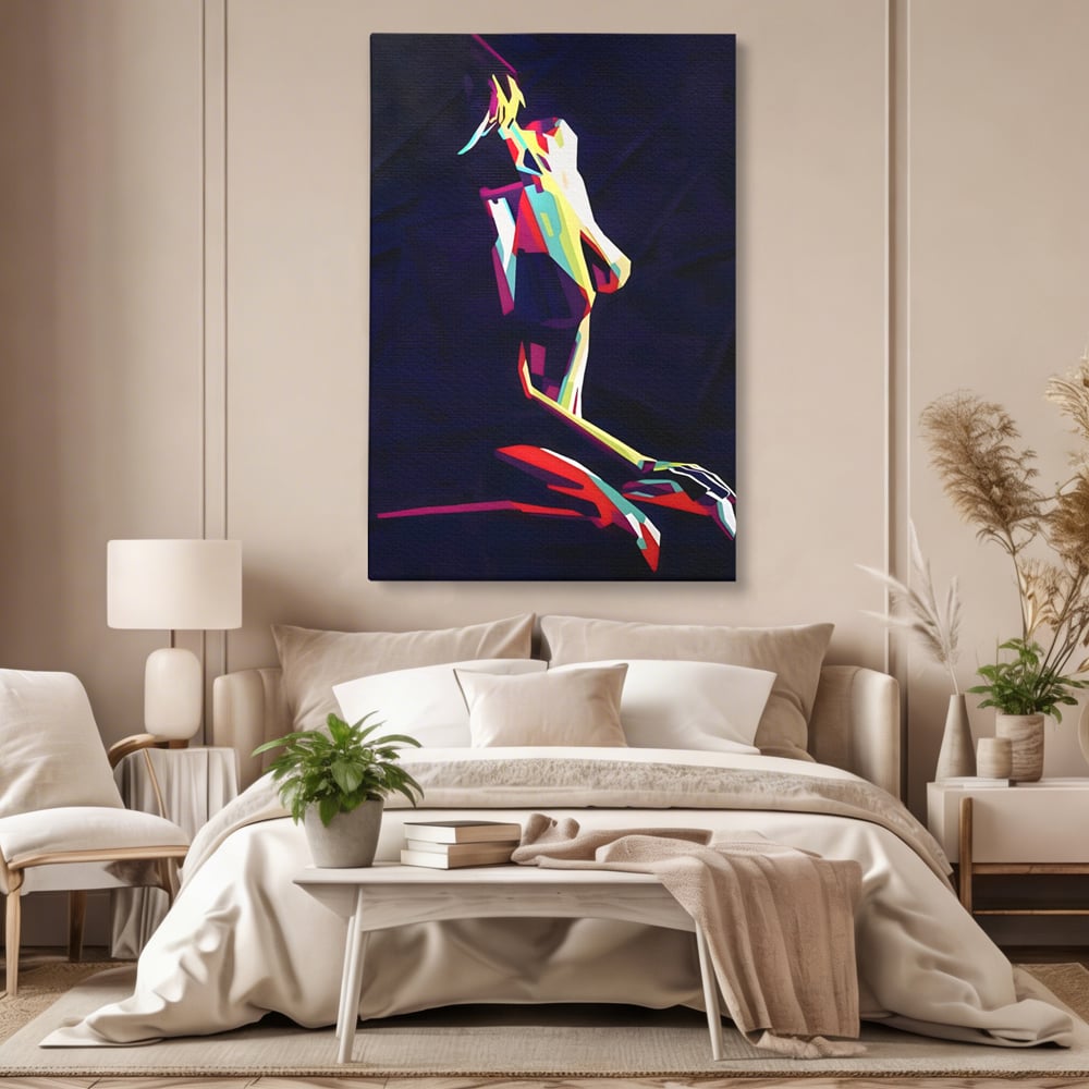 Tablou Canvas Premium LuxCanva® A1308, Abstract Nude , Femeie, Senzual, Trup, Dormitor, Culori Vibrante
