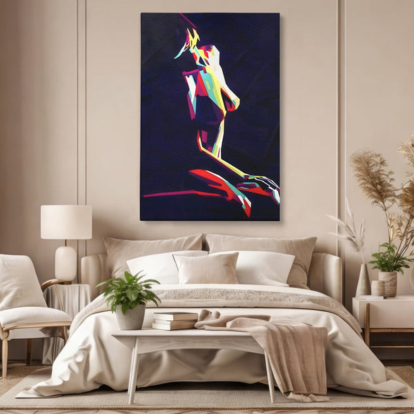 Tablou Canvas Premium LuxCanva® A1308, Abstract Nude , Femeie, Senzual, Trup, Dormitor, Culori Vibrante