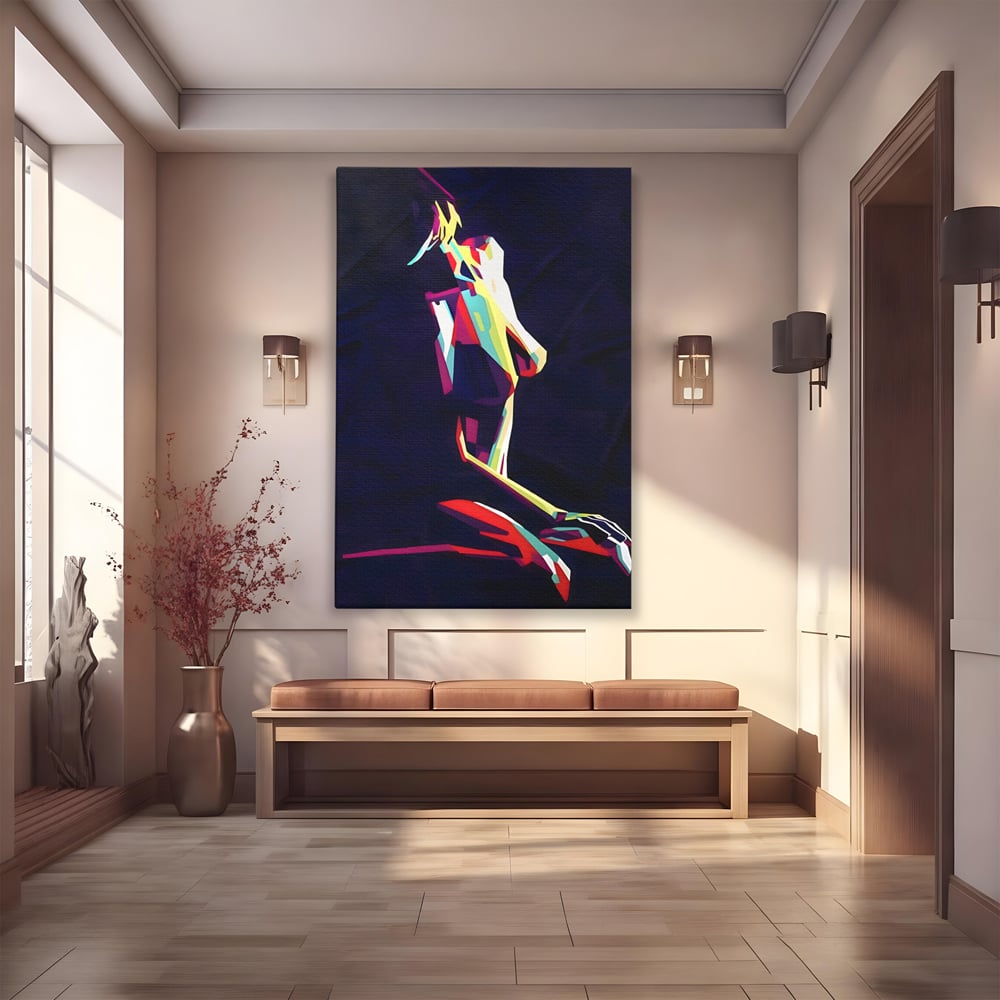 Tablou Canvas Premium LuxCanva® A1308, Abstract Nude , Femeie, Senzual, Trup, Dormitor, Culori Vibrante