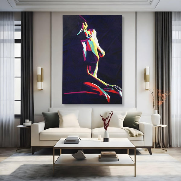 Tablou Canvas Premium LuxCanva® A1308, Abstract Nude , Femeie, Senzual, Trup, Dormitor, Culori Vibrante